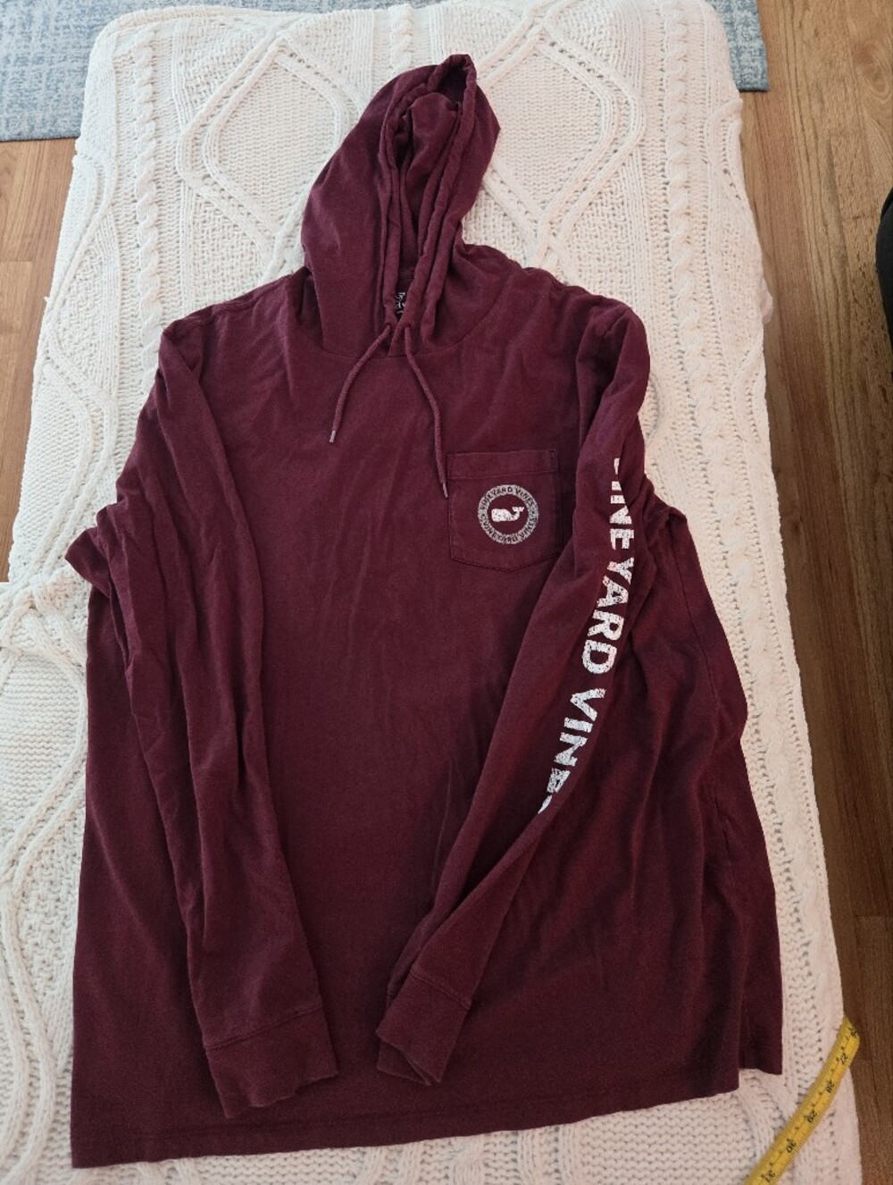 Vineyard Vines Maroon Hooded Shirt Men's L